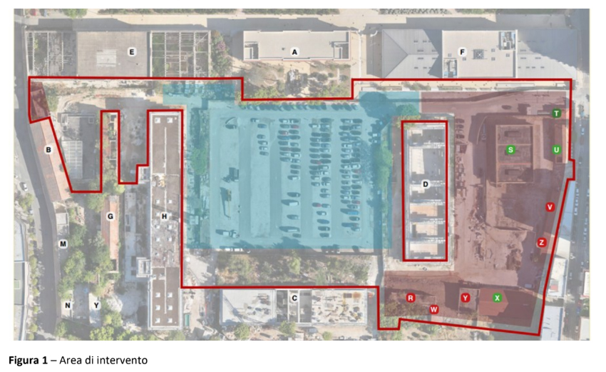 Ex Caserma Rossani: iniziate le lavorazioni propedeutiche alla realizzazione della nuova Piazza d’Arti e del parcheggio interrato con l’allestimento del parcheggio temporaneo e l’esecuzione delle demolizioni previste