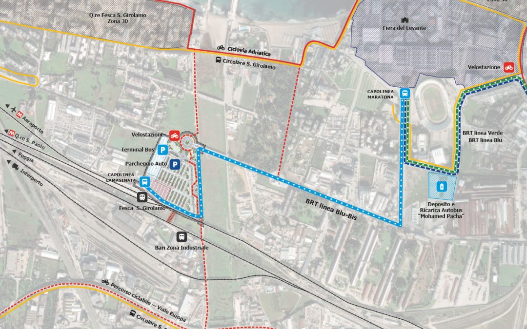 Bus Rapid Rransit: Regione finanzia la linea blu-bis della città di Bari 