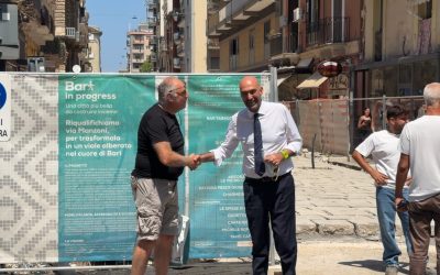 Riqualificazione via Manzoni, il sopralluogo del sindaco Leccese: “Guardiamo oltre il cantiere, stiamo costruendo la via Manzoni di domani”
