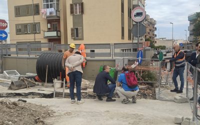 Fognatura pluviale a Carbonara: lavori nella fase conclusiva. Sopralluogo dell’assessore Scaramuzzi con il comitato dei cittadini.