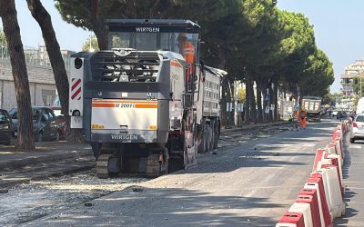 BRT, proseguono anche ad Agosto i cantieri: chiuso temporaneamente un tratto della pista ciclabile di Viale Unità d’Italia, lavori su Viale Papa Giovanni XXIII e cablaggi delle fermate